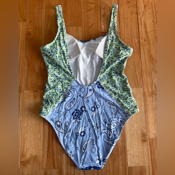 Aerie Light Blue One-Piece Swimsuit - Picture 2 of 5